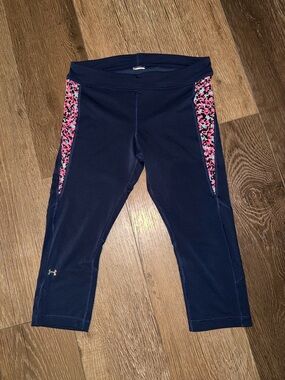 Under Armour Navy Capri Leggings with Pink Accent